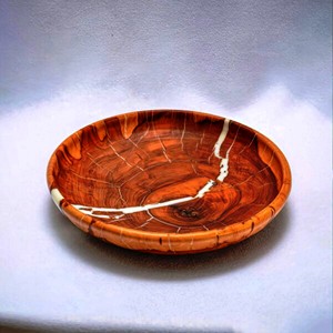 Bol de service en résine décoratif de style antique moderne, fabriqué à la main, poli, d'origine indienne, écologique, passe au lave-vaisselle - Product Image 1