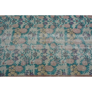 Alfombra Turca Vintage de 3.7x6.46 pies, Alfombra Decorativa, Alfombra con Diseño Floral Azul - Product Image 5