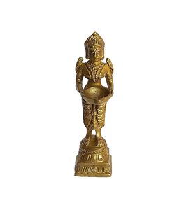 Home and <b>Kitchen</b> <b>Decors</b> a Pair of Brass Standing deeplaxmi showpiece for Pooja aarti Decor - Product Image 1