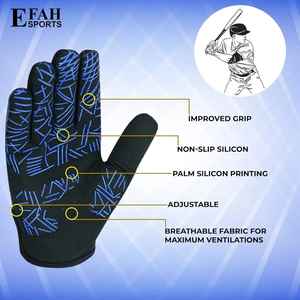 Gants de Frappeur de Baseball pour Jeunes Adultes Hommes Enfants Garçons Gants de Frappeur de Softball Confortables avec Super Grip Finger Fit Palms - Product Image 3