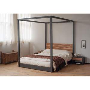 Minimalist Canopy <b>Bed</b> Solid Teak Wood Frame - Product Image 2