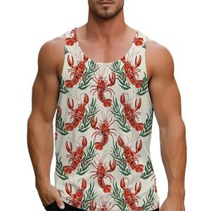 Camiseta sin mangas con estampado de sublimación Premium, transpirable camiseta sin mangas de algodón personalizada para hombre, camisetas de entrenamiento de gimnasio de verano con estilo - Product Image 5