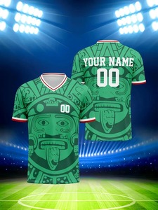 Maillot de football Buffalo brodé en maille-T-shirt de sport respirant à col en V et à manches courtes pour l'entraînement et la compétition - Product Image 2