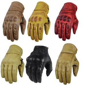Gants de moto Gants de moto en cuir pour hommes Équipement de protection respirant Gants de moto de course - Product Image 1