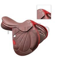 Selle de dressage et de saut de qualité supérieure, confortable, durable, avec siège en cuir véritable souple et arceau en bois, pour l'équitation anglaise.