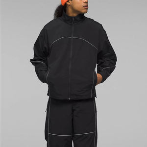 Ensemble survêtement zippé 400 GSM de qualité supérieure avec logo brodé personnalisé, décontracté, automne, surdimensionné, confortable, ensemble 2 pièces, séchage rapide - Product Image 5