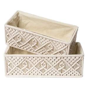 Panier de pique-nique en macramé fait à la main sac de rangement élégant et durable organisateur de blanchisserie de meilleure qualité - Product Image 1