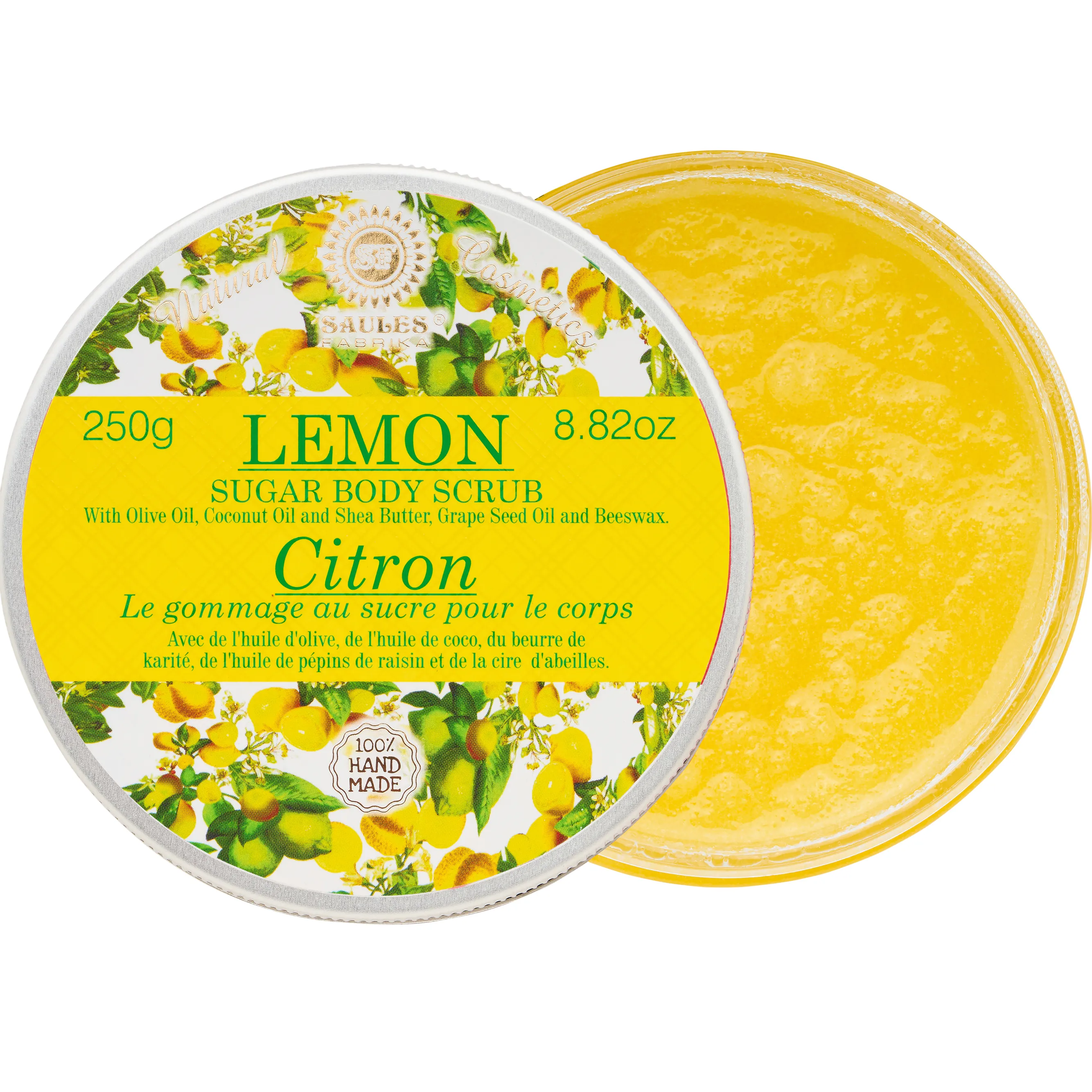 Juicy Lemon Body Scrub Sommer 250g OEM ODM Exklusive Qualität Private Label Großhandel Wunderbares Produkt für Körper energie für den Körper