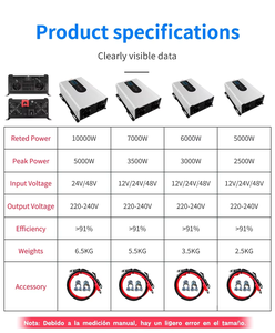 Convertisseur d'énergie DC-AC à onde sinusoïdale pure HOULI 12V-72V vers 110V-220V 3-10KW pour usage domestique et automobile 50/60Hz 90% d'efficacité - Product Image 6