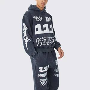 Ropa deportiva de invierno de talla grande de alta calidad para hombre, chándal de lana transpirable, conjuntos de Jogger de manga raglán, chándal con logotipo impreso - Product Image 2