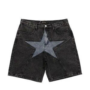 กางเกงขาสั้นผ้ายีนส์งานตามสั่งเสื้อแจ็กเก็ตหนังสไตล์สตรีทสำหรับผู้ชายติดโลโก้ได้ตามต้องการ - Product Image 1