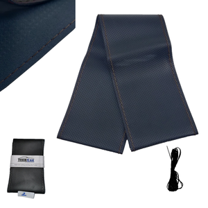 Funda para volante de coche de cuero cosido elegante personalizable fácil de instalar con accesorios de estilo de logotipo - Product Image 2