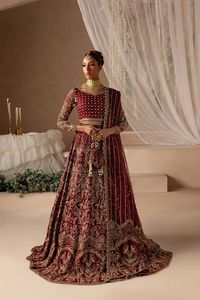 ชุดเจ้าสาวสีน้ำตาลแดงอินเทรนด์นักออกแบบเดรส lehenga & dupatta พร้อมแด็บก้าหนักประดับประดาไข่มุกงานปักหิน = 2025 - Product Image 2