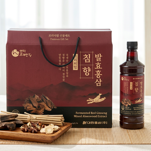 Ginseng Rouge Coréen Millénaire Longue Vie Fermenté Extrait d'Agarwood Premium 500ml 4 Bouteilles Culture Artificielle - Product Image 1