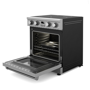 Cuisinière électrique professionnelle multifonction 4 plaques Hyxion en acier inoxydable 30 pouces avec four - Product Image 1