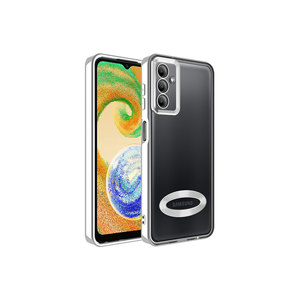 Coque Netzy SAFA Omega pour Samsung Galaxy A14, protection de l'appareil photo, découpe du logo, coque en silicone argentée, vente au détail, A53 A34 A03S - Product Image 1
