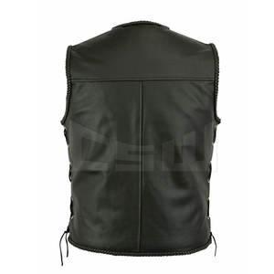 Chaleco de cuero auténtico para hombre, sin mangas, a la moda - Product Image 3