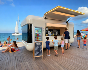 Precio barato Comida rápida Congelador Comida Remolque Comida Catering móvil Vintage Camión Carro Remolque EE. UU. Con porche - Product Image 1