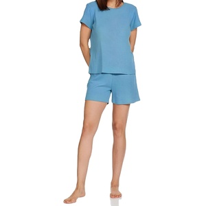 Conjuntos de Verano de Algodón Transpirable para Mujer, Camiseta de Cuello Redondo y Pantalones Cortos de Color Claro, Estilo Casual, Personalizado, 2026 - Product Image 3