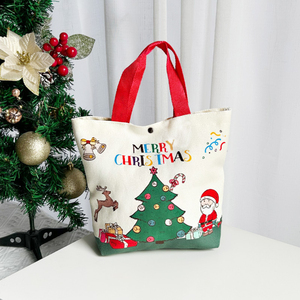 Sac fourre-tout en toile pour cadeau de Noël-Fermeture personnalisée de style classique Utilisation commerciale Fabriqué au Vietnam - Product Image 3