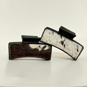 Nueva pinza de garra de cuero de piel de vaca hecha a mano con estilo occidental, pinza de pelo personalizada, accesorios de cuero para mujer - Product Image 1