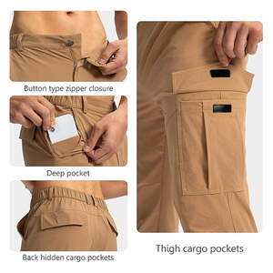 กางเกงคาร์โก้ผู้ชายแบบลำลองกางเกงเอวยางยืดระบายอากาศกางเกงวิ่งขายาว - Product Image 4