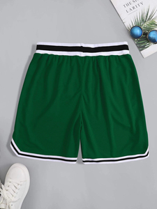 Shorts de basketball et de plage respirants pour hommes en polyester/coton avec cordon de serrage, personnalisables, vente en gros - Product Image 2