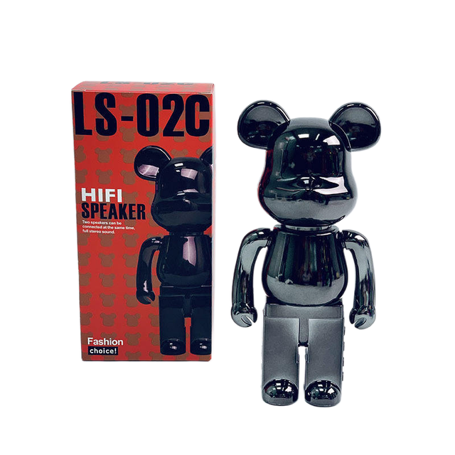 Cartoon Bear Figurine for Speaker Electroplated Plastic Mini Wireless Battery Desktop Ornament Wholesale for Promotional