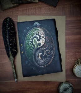 Nature Earth Men's Handmade Vintage Leather Journal Saddle Stitching and Spiral Binding A3 Size - Product Image 4