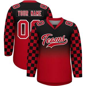 Venta al por mayor de calidad profesional de secado rápido de tela sublimada uniformes del equipo transpirable rendimiento OEM por encargo camisetas de hockey sobre hielo - Product Image 4