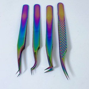 Pince à épiler pour faux cils en acier inoxydable de qualité fine droite et incurvée - Product Image 2