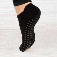 Chaussettes antidérapantes pour femmes, chaussettes de yoga Pilates antidérapantes avec double rayures, chaussettes de yoga personnalisées, chaussettes athlétiques