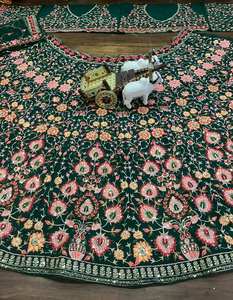 Designer Bridal Lehnga Choli for Party Wear Heavy Embroidery Multi Color Wedding <b>Lehenga</b> Choli for <b>Women</b> at Wholesale - Product Image 2