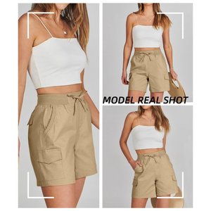 <b>Women</b> <b>Bermuda</b> Sports <b>Shorts</b> Mid Waist Yoga Slim Fit Butt Lift Gym Running Breathable Cotton Canvas <b>Shorts</b> - Product Image 5