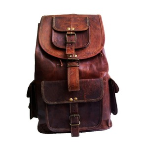 High Quality Vintage Genuine Leather Men's Backpack Custom Logo OEM Accepted Fashionable Zipper Handcrafted Portable Travel Bag - Product Image 6