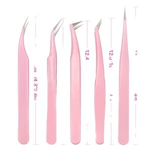 Pince à cils personnalisée de marque privée pince à épiler droite pince à épiler d'extension de faux cils faite à la main outils de cils - Product Image 1