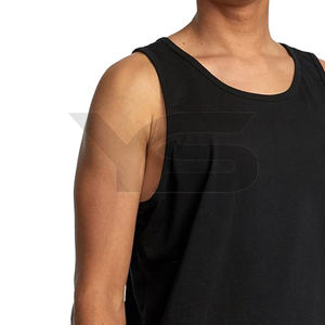 Camiseta sin mangas transpirable de alta calidad para hombre, de secado rápido y de moda, color sólido con logotipo personalizado, diseño sin mangas impreso - Product Image 3