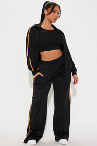 ชุดเสื้อผ้า2ชิ้นสำหรับผู้หญิงชุดวอร์มแขนยาวผ้าคอตตอนเนื้อนุ่มคุณภาพพรีเมียมสำหรับผู้หญิงดีไซน์แบบครอป - Product Image 5