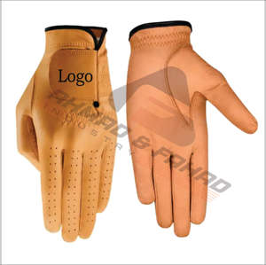 OEM Service Unisex 100% calidad superior Real Cabretta cuero hombres múltiples colores elección guantes de golf con logotipo personalizado - Product Image 4