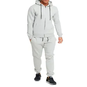Wholesale Custom Logo Mens Sweat Suit with Hoodie Slim Fit Jogging Track Suits Tracksuits For Mens Material Polyester / Cotton