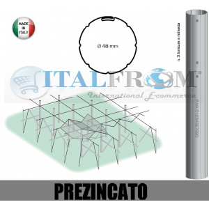50 pezzi grandi pali rotondi Pre-zincati per vigneti 48mm di diametro 250cm di altezza 0.7mm di spessore prodotti in acciaio zincato - Product Image 1
