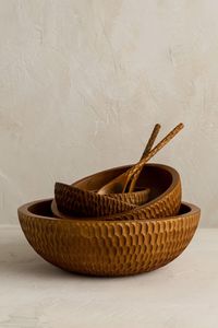 Decorative Natural Mango Wood Salad Bowl Stylish Handmade Eco-Friendly Party Dining <b>Table</b> Gift - Product Image 3