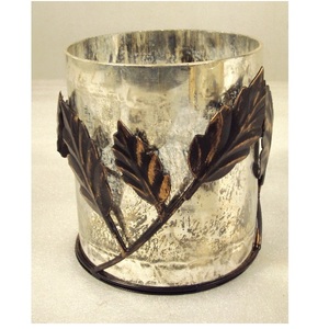 Conception nervurée en aluminium découpé avec des matrices en verre ouragans bougeoir pour la maison décorative fête de mariage décoration de Table de noël utilisation - Product Image 2