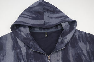 เสื้อมีฮู้ดแบบซิปสำหรับผู้ชายผ้าฝ้ายเทอร์รี่ผ้าฝ้ายเกล็ดปลาขนาดใหญ่หนาพิเศษผ้าฝ้าย100% วินเทจสำหรับผู้ชายตามสั่งแบบ2025 - Product Image 6