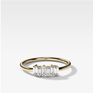 New Petite Baguette Lab Grown Diamond <b>Ring</b> Solid Gold Stacking <b>Band</b> for Women D-E Color VVS Clarity Minimalist Anniversary Gift - Product Image 3