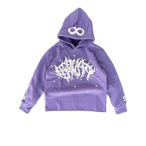 Ropa de calle con logotipo personalizado de peso pesado 400 Gsm pulóver francés Terry Unisex Vintage Puff estampado chándal para hombres - Product Image 1