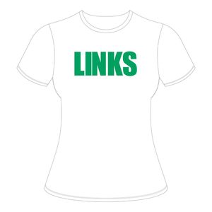 T-shirt en coton blanc The Links Incorporated avec broderie en chenille verte Vêtements d'organisation civique et professionnelle noirs - Product Image 2