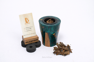 Glass Bakhoor <b>Incense</b> Burners Non-Electric Wood Resin Handy <b>Oud</b> Burner Handpicked Dubai <b>Incense</b> Burner by Bela Artisan - Product Image 1