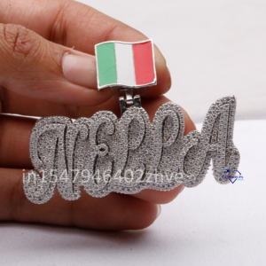 Pendentif Hip Hop en argent sterling 925 pour hommes VVS Clarity Moissanite Diamond Plaqué or Style glacé pour les fêtes - Product Image 5