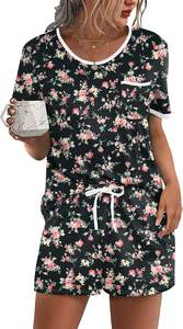 Camisón sexy con ribete de encaje para mujer, ropa de dormir de verano, conjunto corto de botones de algodón suave, ropa de descanso transpirable para mujer - Product Image 3